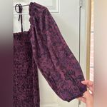 Free People NWOT Mini Dress Women’s Small Plum Floral Print Smock It to Me Photo 2