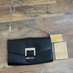 Michael Kors  Black Clutch with Silver Chain Photo 0