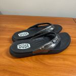 Hey Dude NWOT  Flip Christi Classic Black Shimmer Flip Flop Thong Sandal Comfort Photo 3