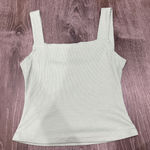 SheIn  Light Green Square Neck Ribbed Cropped Tank Top Photo 0