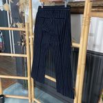 Derek Lam 10 Crosby Velvet Stripe Wide Leg Ankle Tailored Navy Pants Sz 6 💛🎀 Photo 9