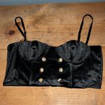 AMBER X MESHKI size XL black posh velvet strappy bustier top Photo 2