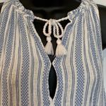 Woven Knit Maxi Sleeveless Striped Dress Blue Size M Photo 5