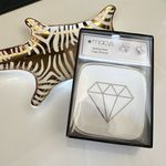 Macy's Sterling Silver Cubic Zirconia Studs With Earring Dish NWT Photo 0