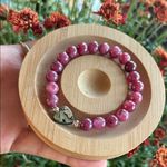 Handmade Lavender Rose Quartz Beaded Bracelet with Abalone Heart Charm * Photo 0