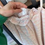 LAKE pajamas nightgown dress ruffles stripes peach pink orange soft cotton pima White Photo 2