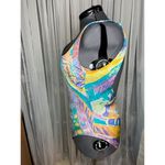 Jantzen Cazimi one piece swimsuit pastel abstract print high cut Photo 4