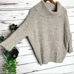 Chico's Chico’s Oatmeal Cowl Neck 3/4 Sleeve Knit Sweater Top Size Small Neutral Beige Photo 1