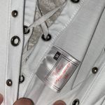 Hardly An Angel Biker Lace Up Tank Medium White Photo 6