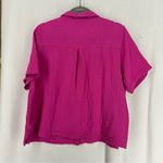 Old Navy  Button Short Sleeve Gauzy Shirt Womens Large Pink Photo 7