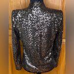 ZARA  Open Front Gold Sequin‎ Black Lining Tuxedo Blazer Jacket Size Small Photo 12