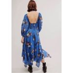 Free People Bohemian Witchy Fairy Morning Glory Maxi Dress Bluebell Large NWT Photo 5