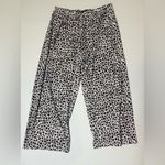 Kate Spade  Black & Pink Cheetah Print Pajamas Short Sleeve Button Down Top Pants Photo 2