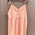 Aerie Womens Dress Orange Sleeveless Button Front Linen Tie Straps Size XL Photo 1