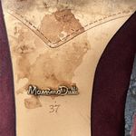 Massimo Dutti Massimo‎ Dutti Maroon Suede Ankle Strap Black Leather Chunky Heels Size 6.5/37 Photo 7