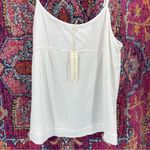 Love Stitch NWT GAUZE SPAGHETTI STRAP TANK in White Photo 2