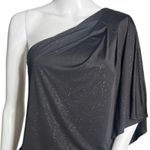 Jessica Howard Dress Womens 8 Black Silver Glitter One Shoulder Mini Cocktails Photo 3