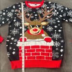 Adult Unisex Black Christmas Ugly Sweater Cool Reindeer Size L NWOT Size L Photo 5