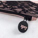 Ipsy Glam Bag IPSY Blushing Pink Cosmetic Bag Trimmed with Black Lace Photo 3