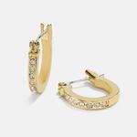 Coach NWT Pave Signature Huggie Earrings Photo 0