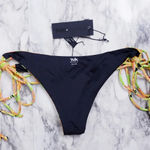 Tavik Swimwear Triangle Bikini Bottom Side Tie Size Large Reversible Lined Green Photo 3