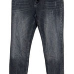 ZARA  Straight Leg Mid Rise Crop Raw Hem Distressed Stretch Jean 12 Black Washed Photo 0