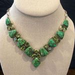 Sterling Silver Mohave Lime Green Copper Infused Turquoise Peridot 925 Necklace Photo 1
