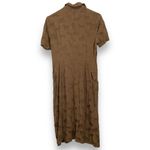 ZARA  Brown Animal Novelty Print Satin Dress Size Small Safari Collared Summer Photo 3