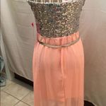 AUW Silver Sequence High Low Peachy dress Photo 1