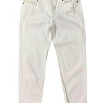 Michael Kors  Size 4 Boyfriend Jeans Distressed Cropped Mid Rise White Women’s Photo 0