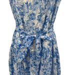 Intermix Jude Floral Print Midi Dress White Blue Cotton Silk Size 14 Photo 4