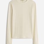 Madewell NWT  drapey rib long sleeve tee cream color Sz S soft Photo 3