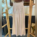 Vintage Havana  Cream Wide Leg Cotton Gauze Pants Eyelet Back Pockets Sz S 💚🍄 Photo 4