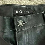 Motel Rocks Zorea Trouser in PU Black with White Stitching Photo 2