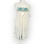 Free People Heat Wave Mini Dress Women's Small Ivory Tunic Babydoll Embroidered Photo 4