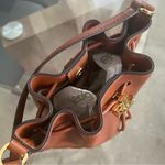 Ralph Lauren Lauren Tan Smooth Leather Medium Andie Drawstring Bag, New w/Tag Photo 6