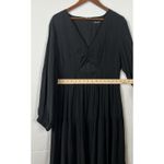 Madewell  Black Midi Dress Long Sleeve Size 12 Cutout Waist Tiered Skirt Photo 9