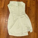 NWT Heiress Beverly Hills satin corset wrap Mini Dress in light green colorway S Photo 1