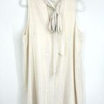 BCBGeneration A-Line Dress Neck Tie Size Medium Gold Ivory Shimmer Snakeskin Photo 0