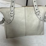 Kate Landry Cream Leather Shoulder Bag with Studded Straps made in Italy Photo 1