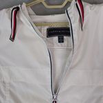 Tommy Hilfiger Windbreaker Jacket Womens Large Long White Spellout Photo 2
