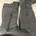 Not Rated Women’s  18” Tall Padded Spiky Boots Black SZ 9 Faux Leather Garman Side Zip Photo 12