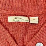Natural Reflections  Orange Waffle V-neck Long Sleeve Sweater Medium Photo 7