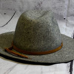 Target Women’s  Wool Felt Fedora Hat Gray with Leather Band & Feather Accent Photo 0