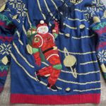 Ugly Christmas Sweater Santa Astronaut Womens L Holiday Moon Space Funny Bells Size L Photo 2