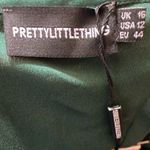 Pretty Little Thing NWT Emerald Green Satin Cowl Neck Ring Detail
Bodycon Dress Women Size 12 Photo 3