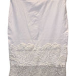 Olivia Blu  Lace Trim Pencil Skirt Lined White Photo 0