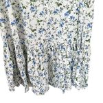 ZARA  Ivory Floral Linen Smocked Long Sleeve Cottage Prairie Maxi Dress Size S Photo 5