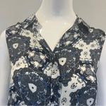 ALC Frank A.L.C. Patterned Button Down Silk Sleeveless Blouse Photo 1