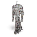 Zimmermann Zimmerman White Linen Midi Wrap Dress in Floral Elka Vine Size 0 AU EUC Photo 1